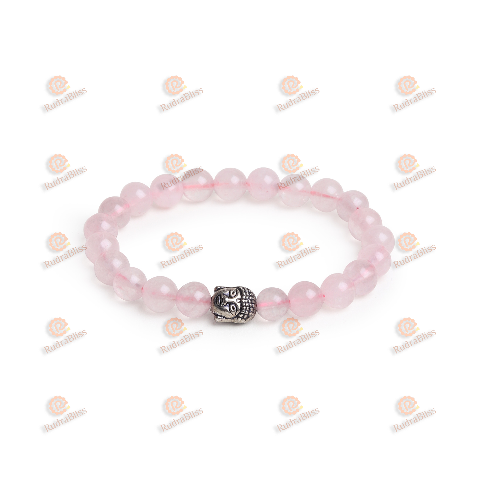 Rose Quartz Healing Bracelet – 8mm Elastic Fit, Unisex (21 Beads)