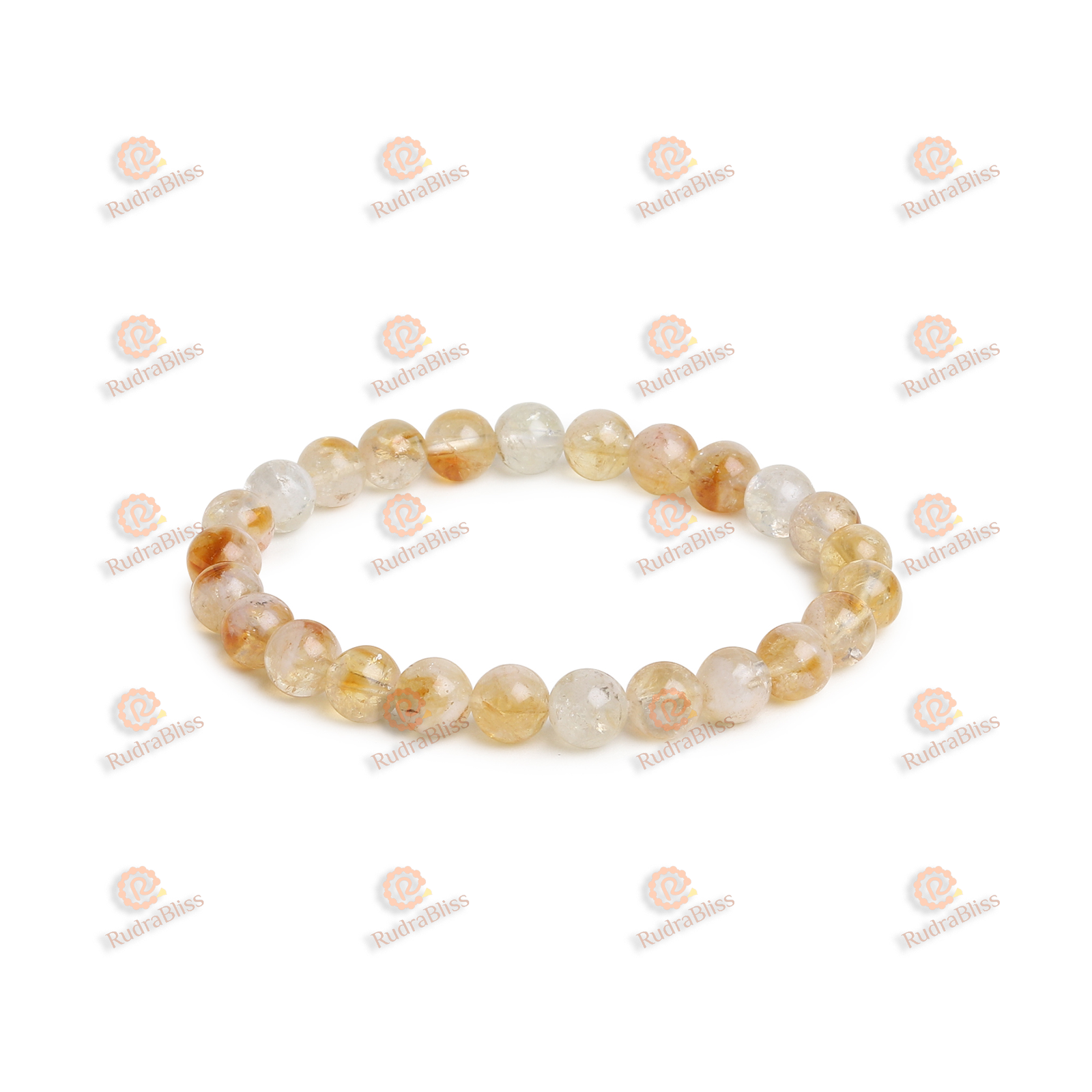 Natural Citrine Stone Bracelet 8mm Yellow Certified Unisex Design