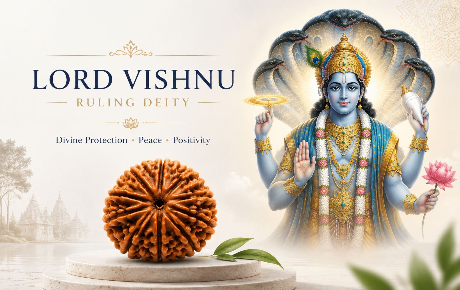 Lord-Vishnu-Divine-Preserver-10 Mukhi-Rudraksha-Ruling-Diety