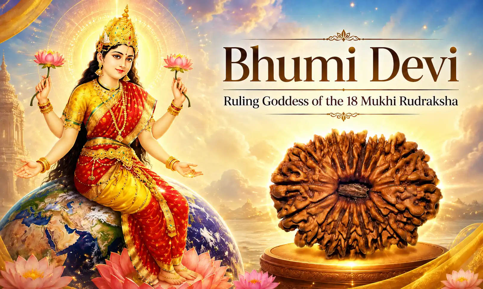 Bhumi Devi – Ruling Goddess of the 18 Mukhi Rudraksh