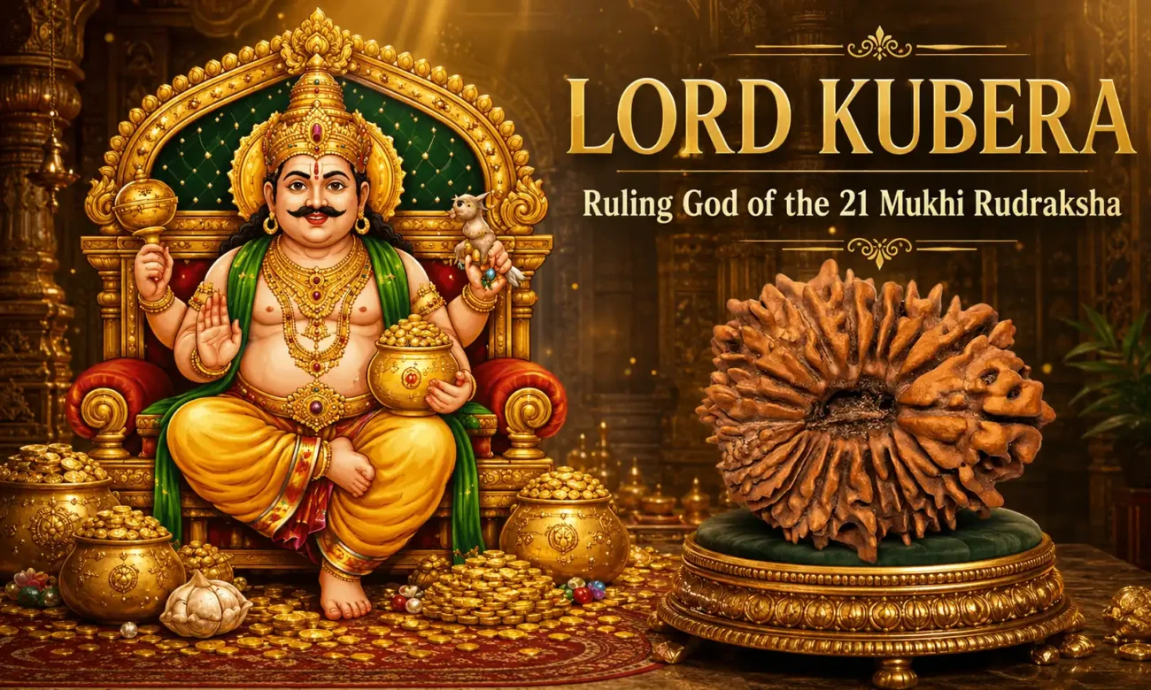 Lord Kubera Ruling God of the 21 Mukhi Rudraksha