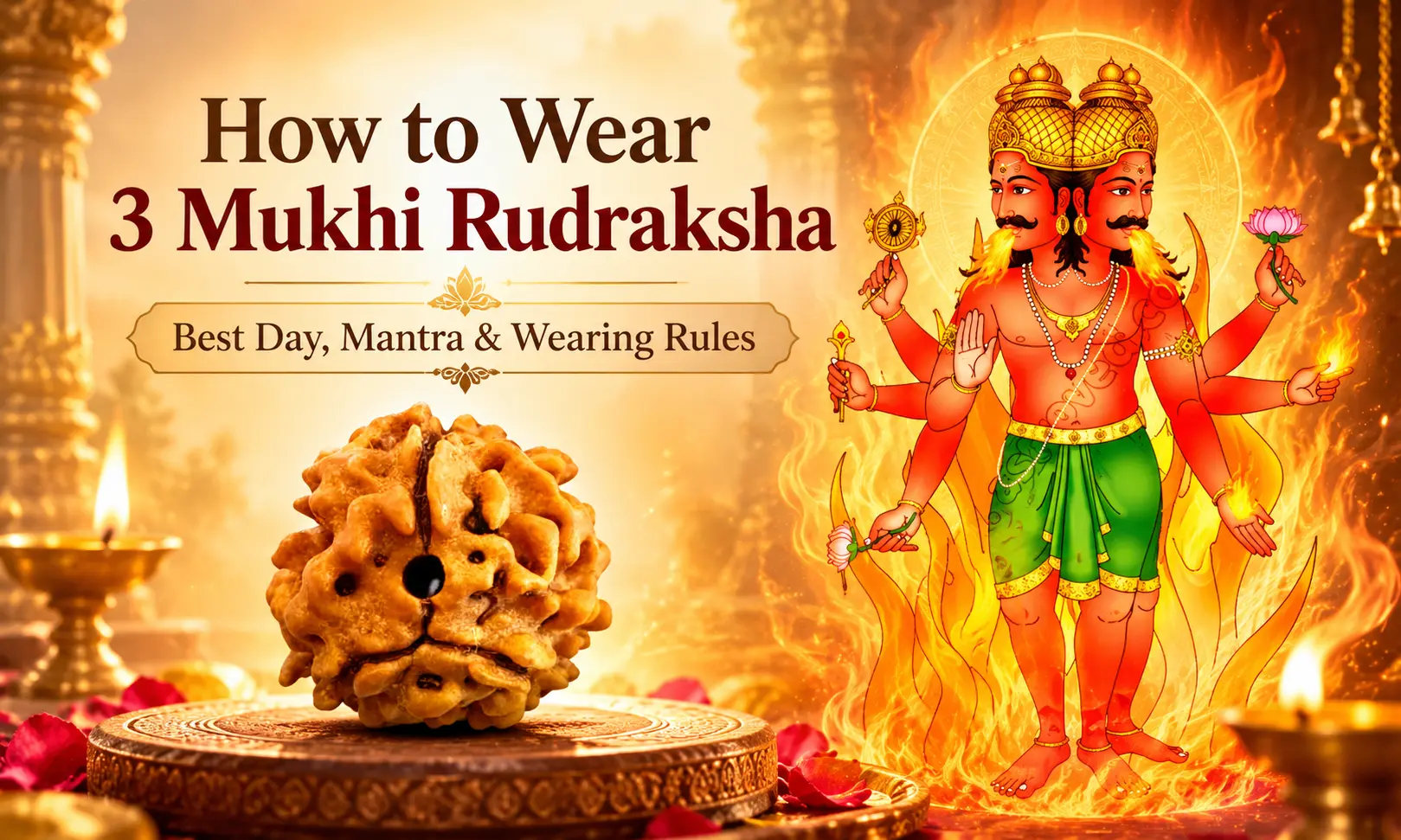 How to Wear 3 Mukhi Rudraksha: Rules, Benefits and Guide